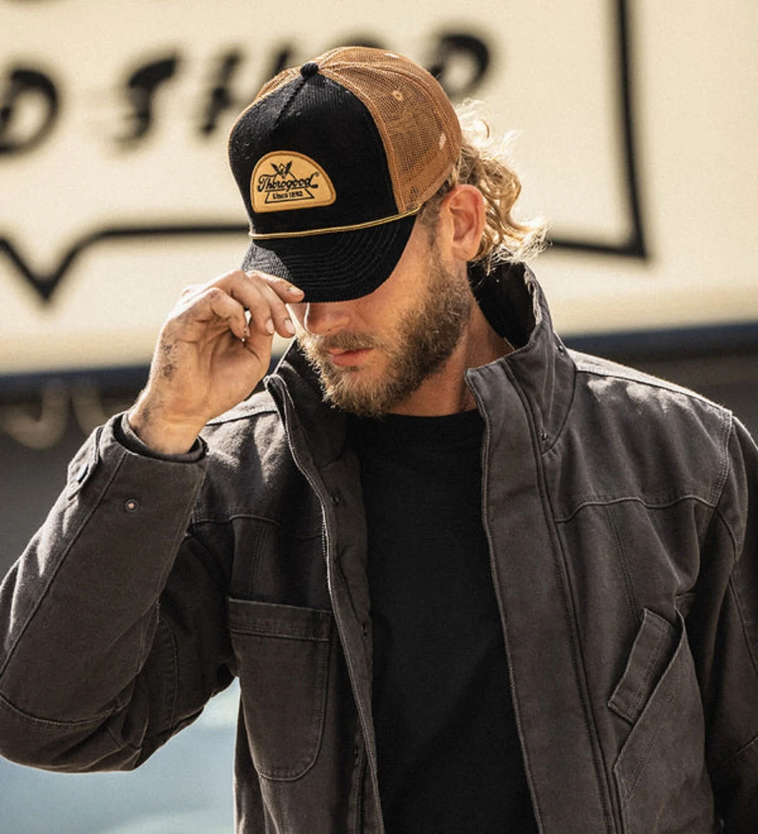 Thorogood Vintage Corduroy Logo Patch Snap Back Hat - Image 2