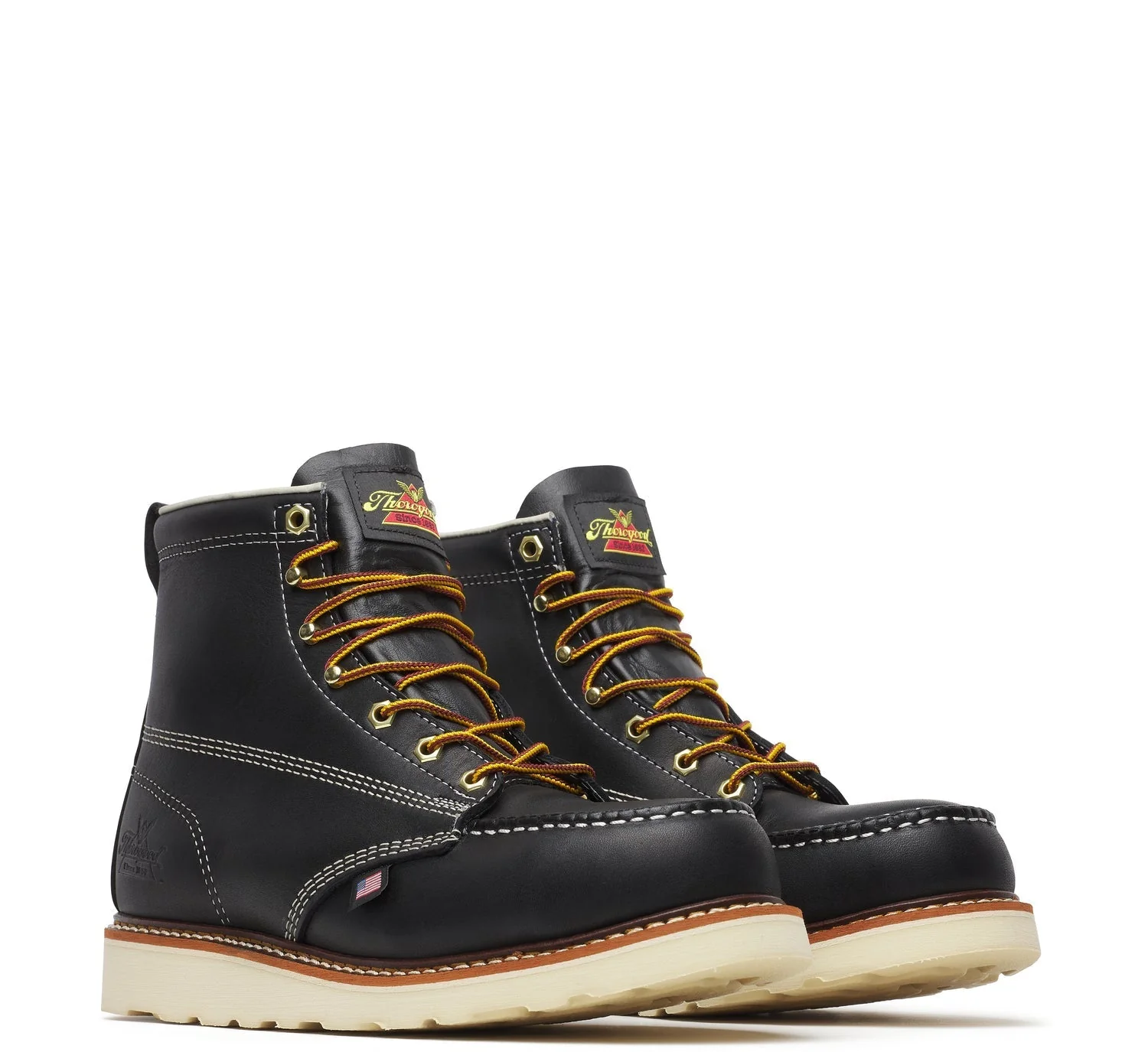Thorogood Men's American Heritage MAXWear Wedge™ 6" Steel Toe Work Boot_Black - Image 2