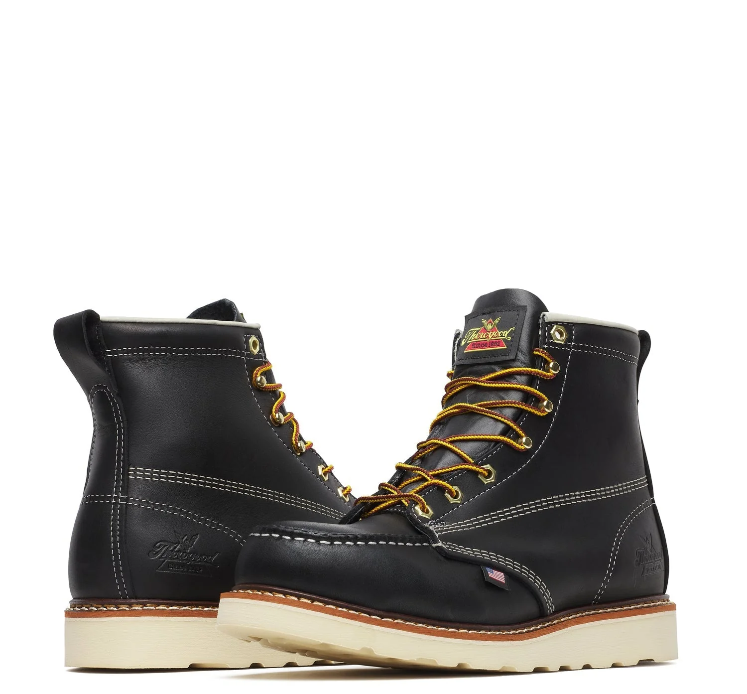 Thorogood Men's American Heritage MAXWear Wedge™ 6" Steel Toe Work Boot_Black - Image 3