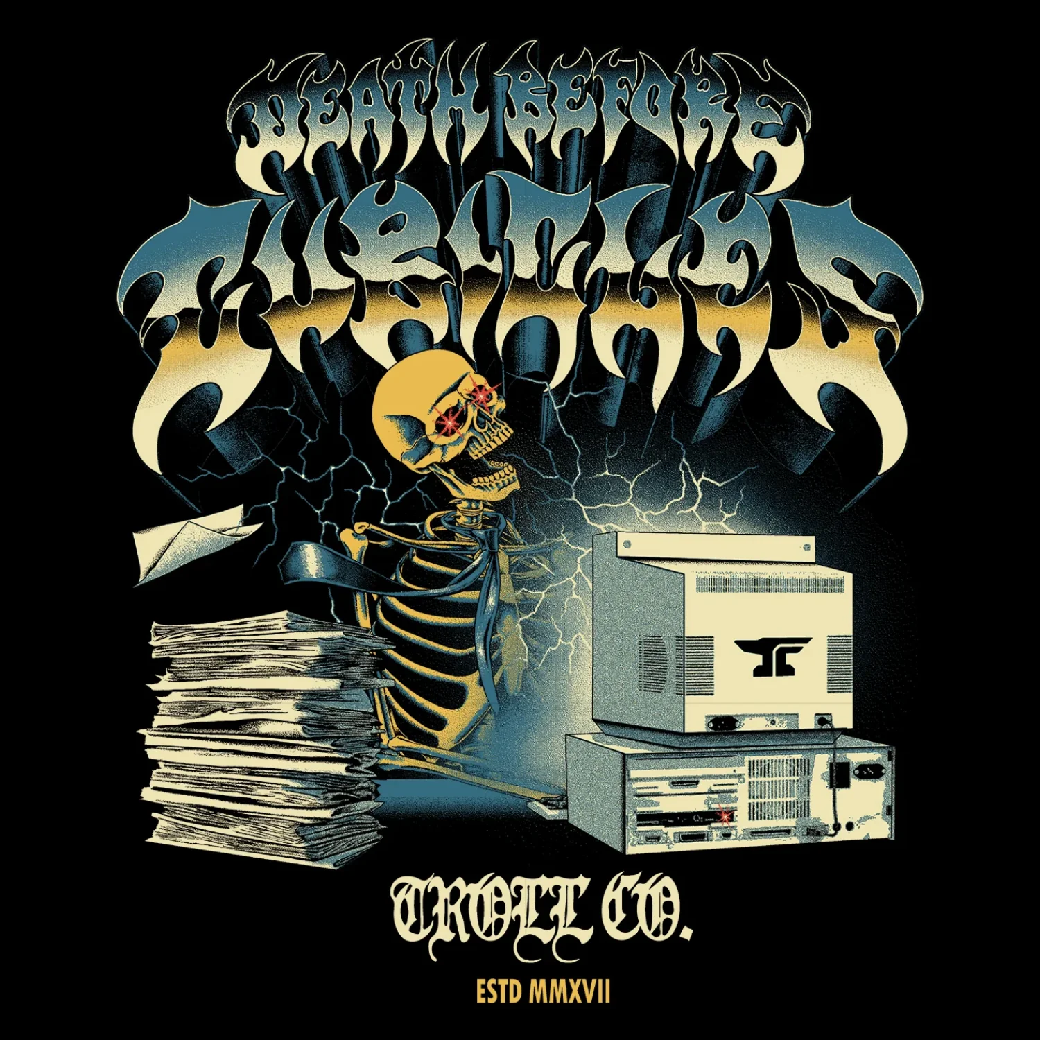 Troll Co. Men's "Death Before Cubical" CPU Graphic Hoodie - Image 4