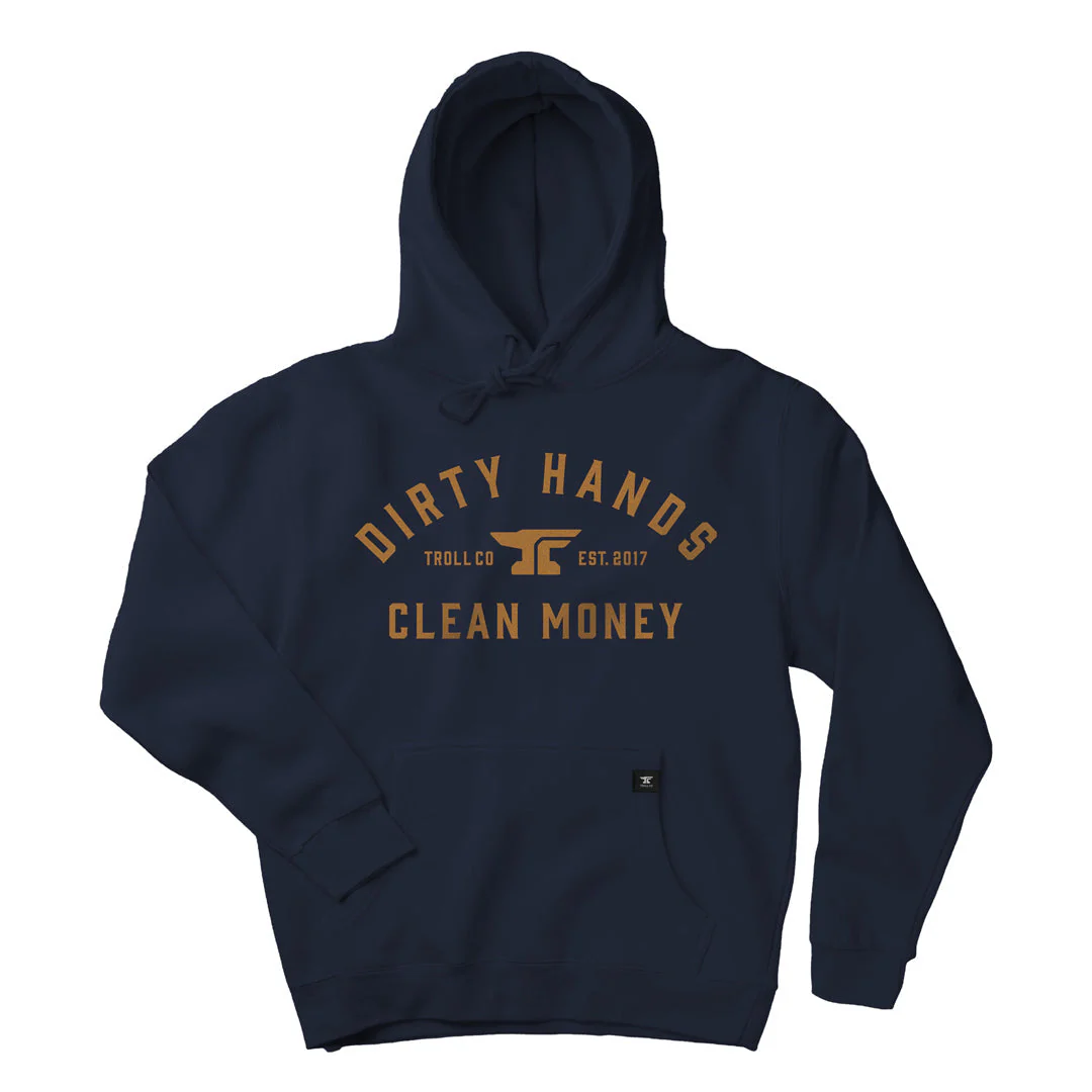 Troll Co. Men's "Dirty Hands Clean Money" Classic Hooded Sweatshirt - Image 3