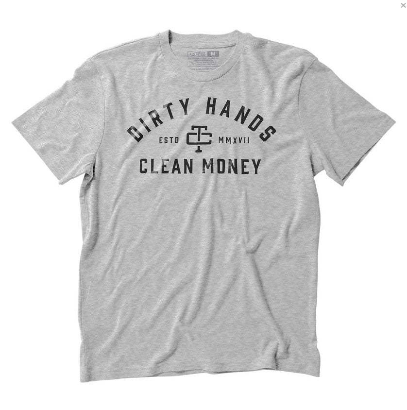 Troll Co. Men's "Dirty Hands Clean Money" Classic Short Sleeve Crewneck T-Shirt_Nickel