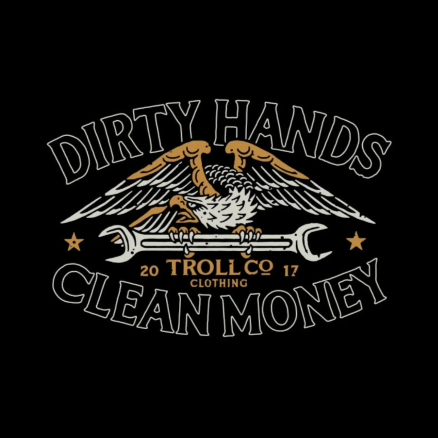 Troll Co. Men's "Dirty Hands Clean Money" Wing Spanner Graphic Hoodie - Image 4