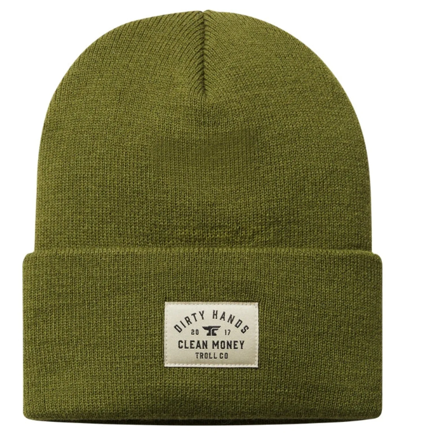 Troll Co. "Dirty Hands Clean Money" Woven Label Cuffed Beanie