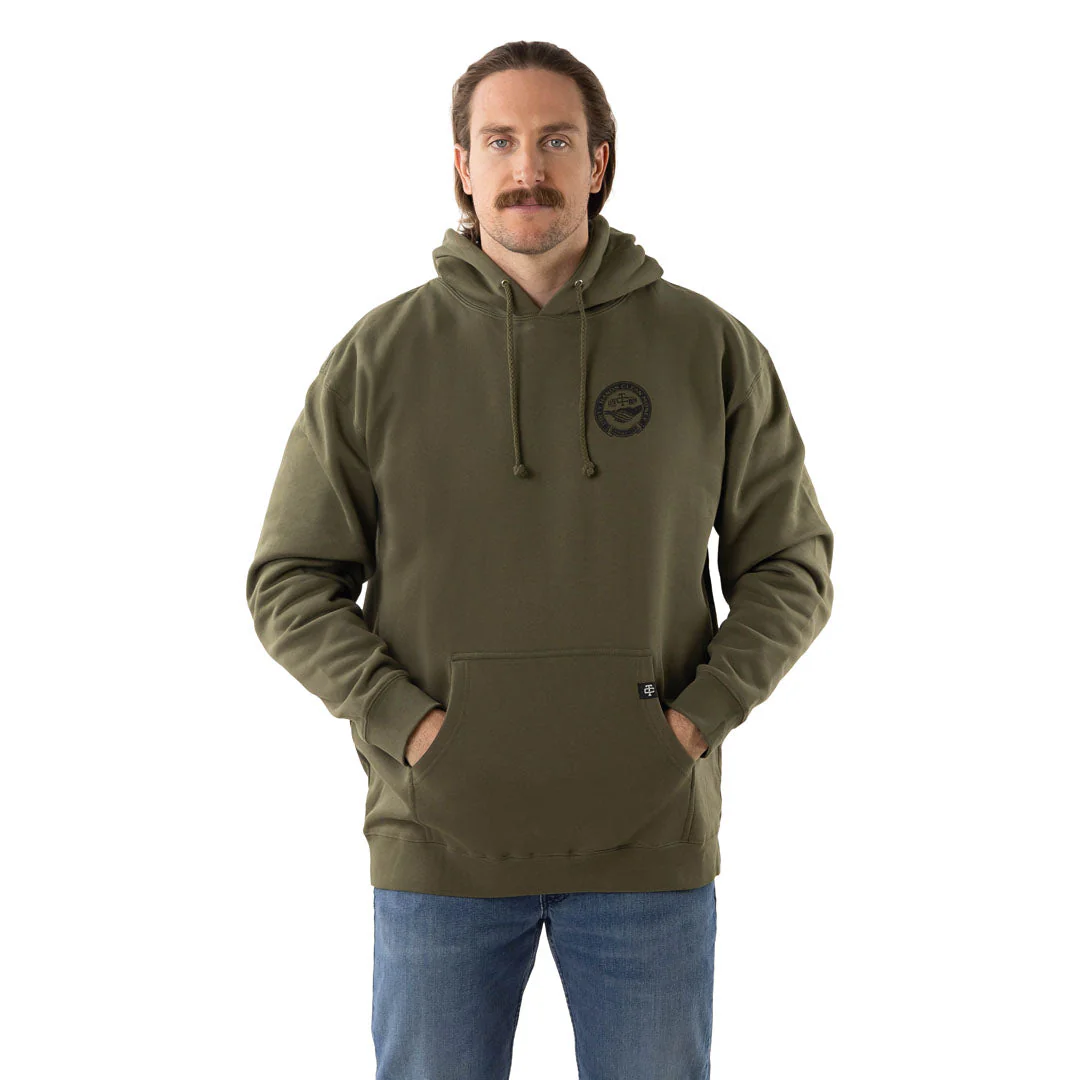Troll Co. Men's Haggler "Dirty Hands Clean Money" Graphic Hooded Sweatshirt - Image 2