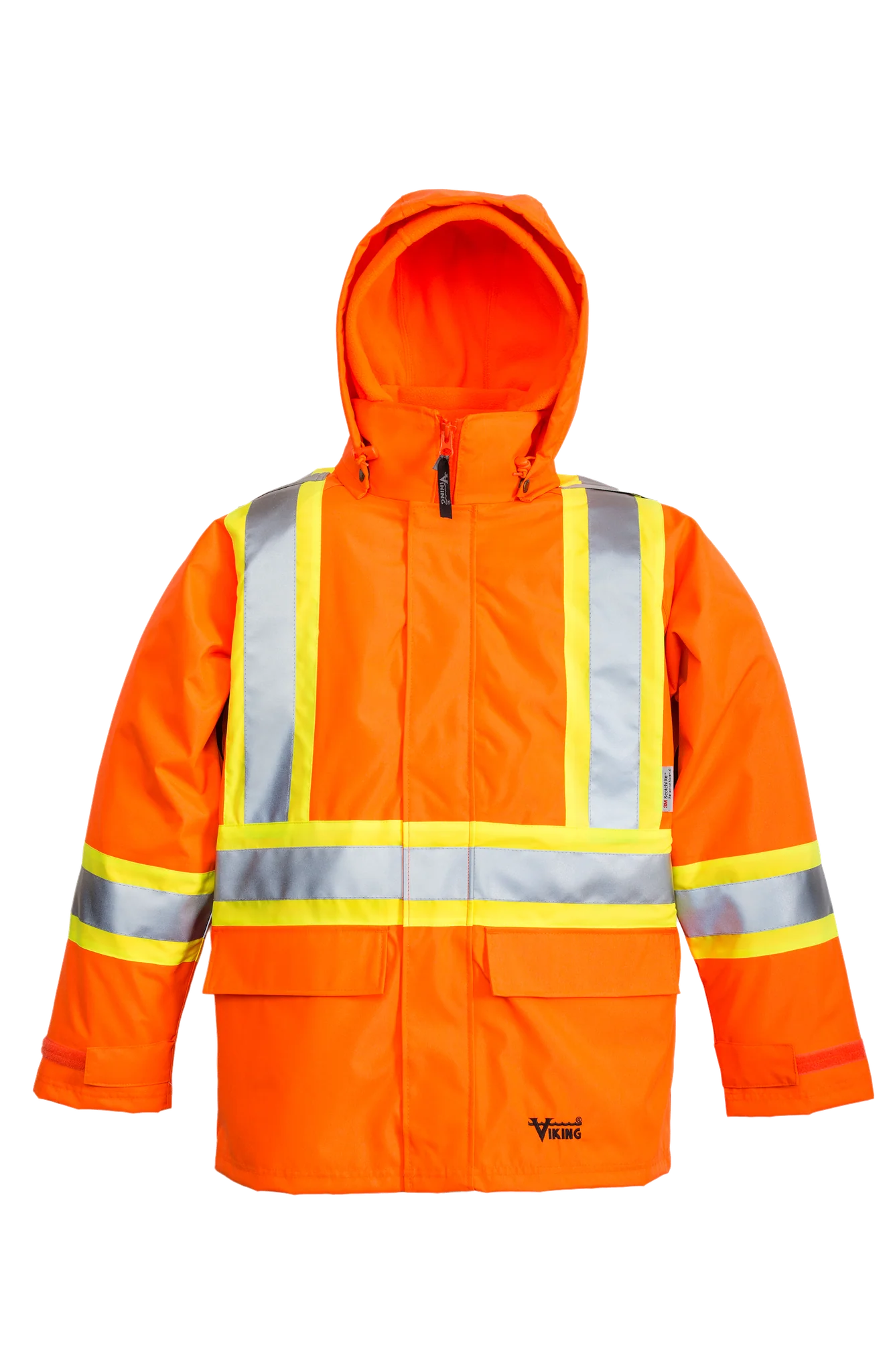 VikingĀ® Men's Journeyman Hi-Vis Class 3 Waterproof Tri-Zone Hooded Jacket - Image 2