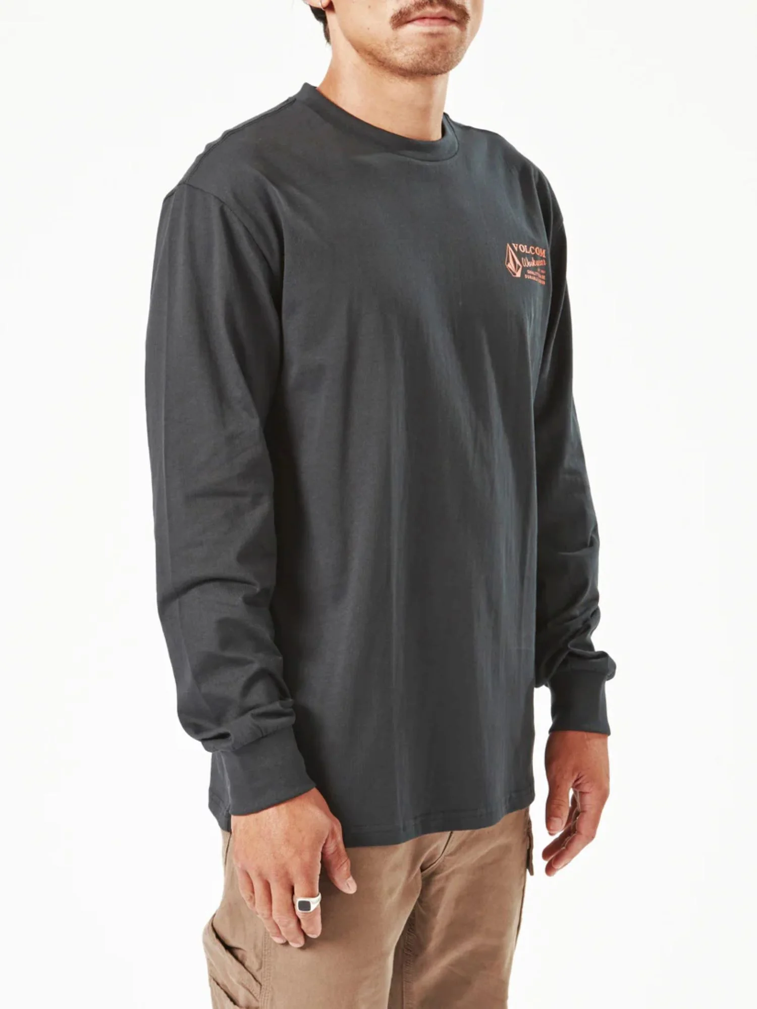 Volcom Men's Logo Graphic Heavyweight Cotton Long Sleeve T-Shirt - Image 3
