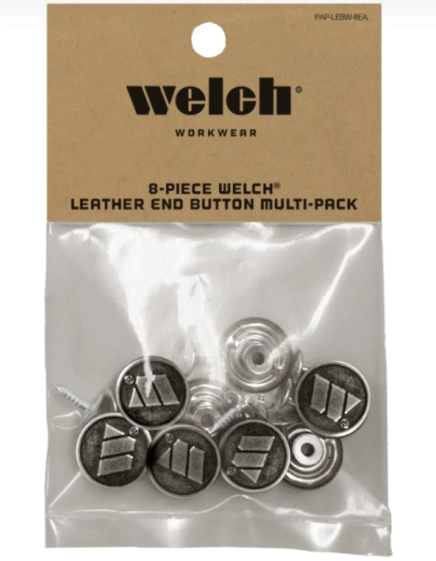 Welch 8-Piece Leather End Logger Buttons