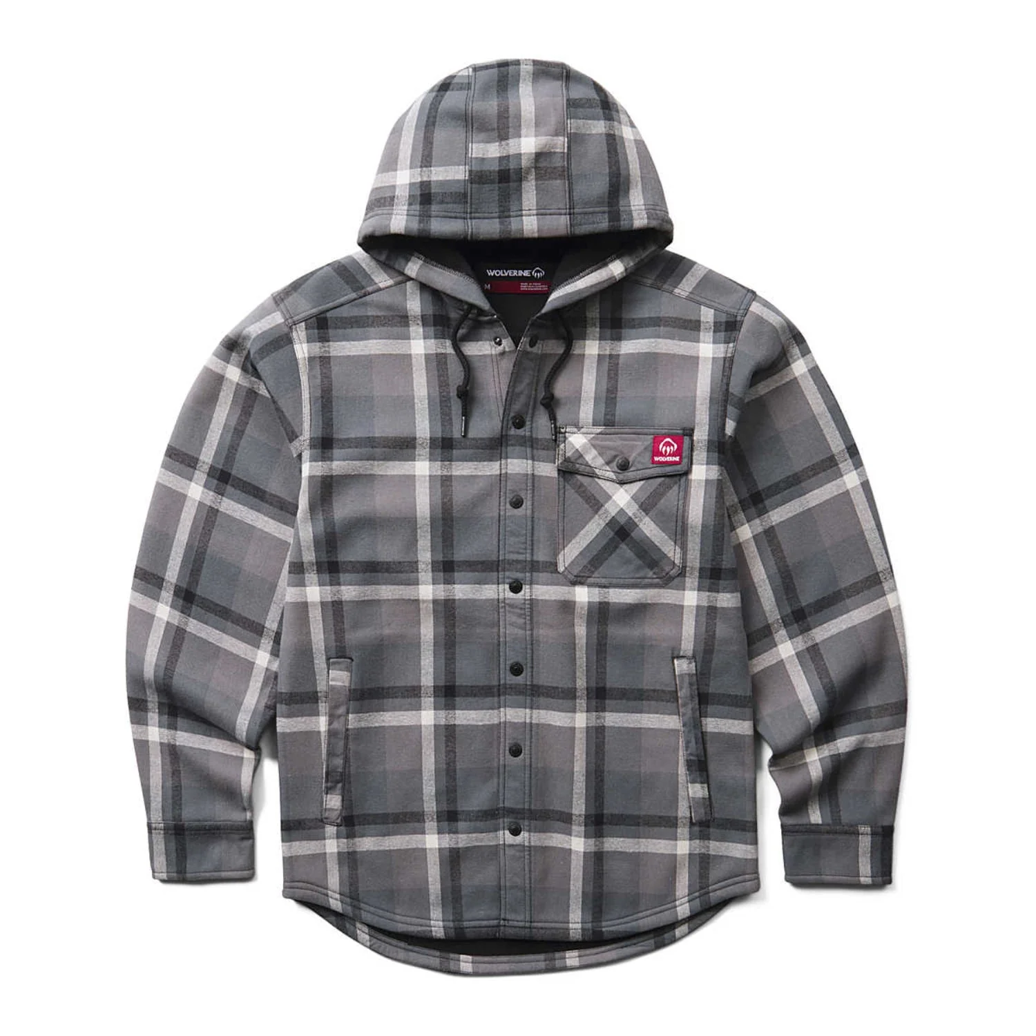 Wolverine Men's Bucksaw II Flannel Snap Hooded Shirt Jac