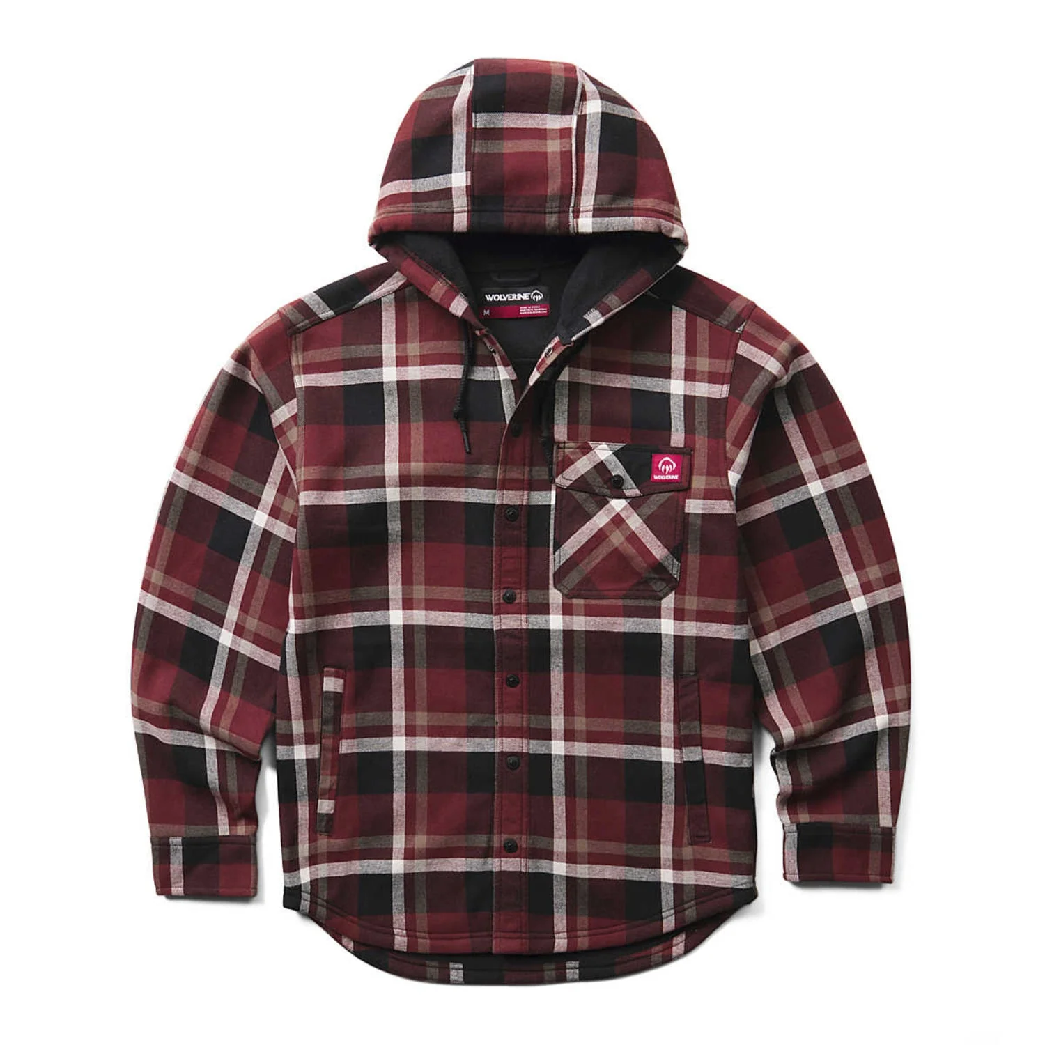 Wolverine Men's Bucksaw II Flannel Snap Hooded Shirt Jac - Image 3