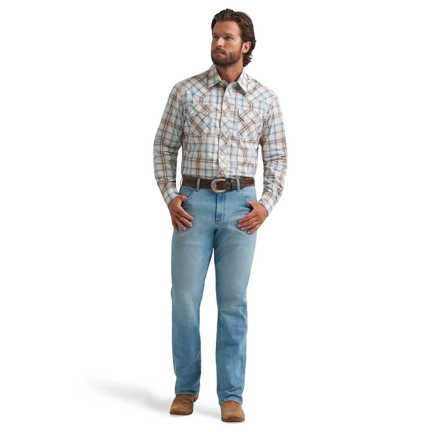 Wrangler Men's Wrangler Retro® Long Sleeve Sawtooth Snap Pocket Western Shirt - Image 4