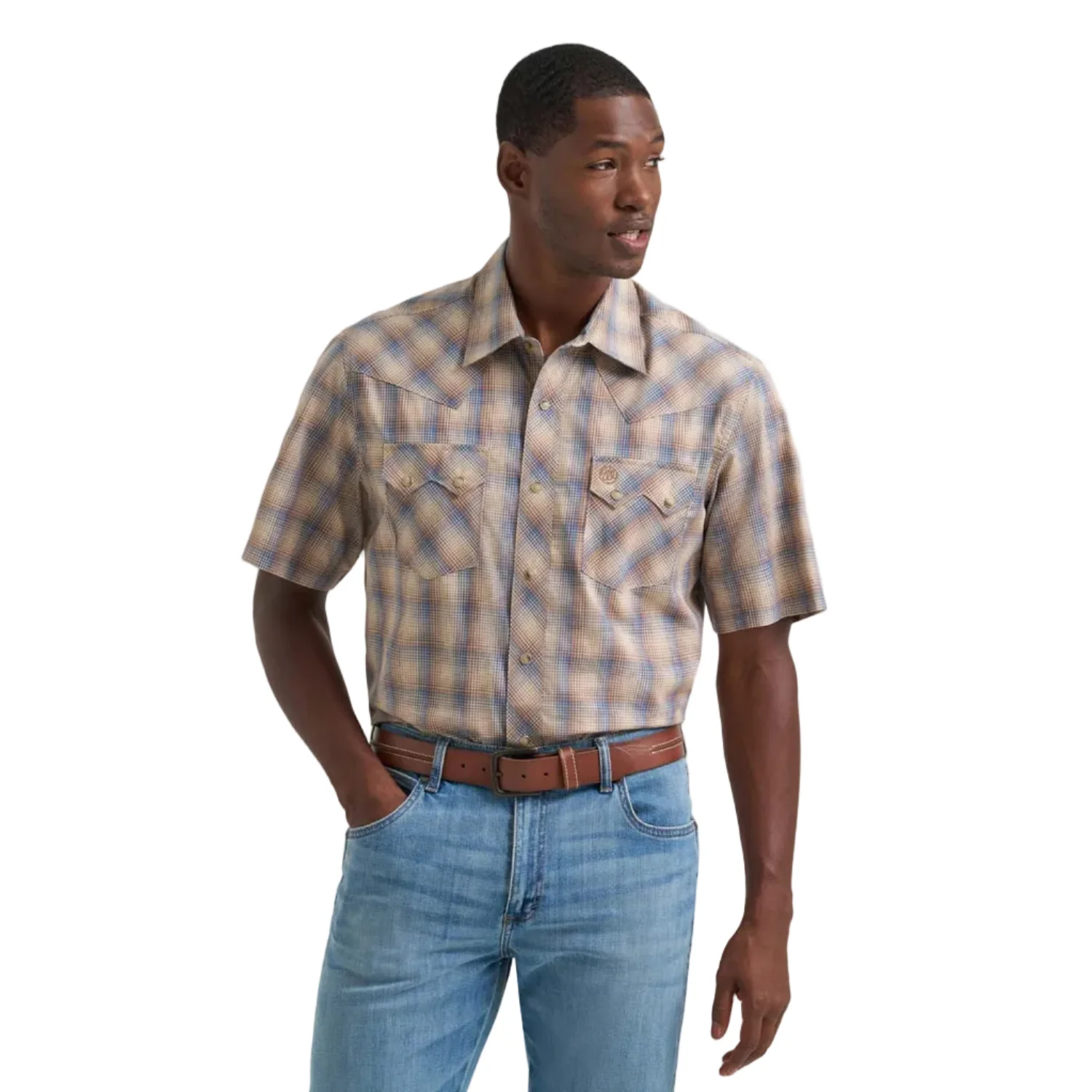 Wrangler Men's Wrangler Retro® Short Sleeve Sawtooth Pocket Western Snap Shirt