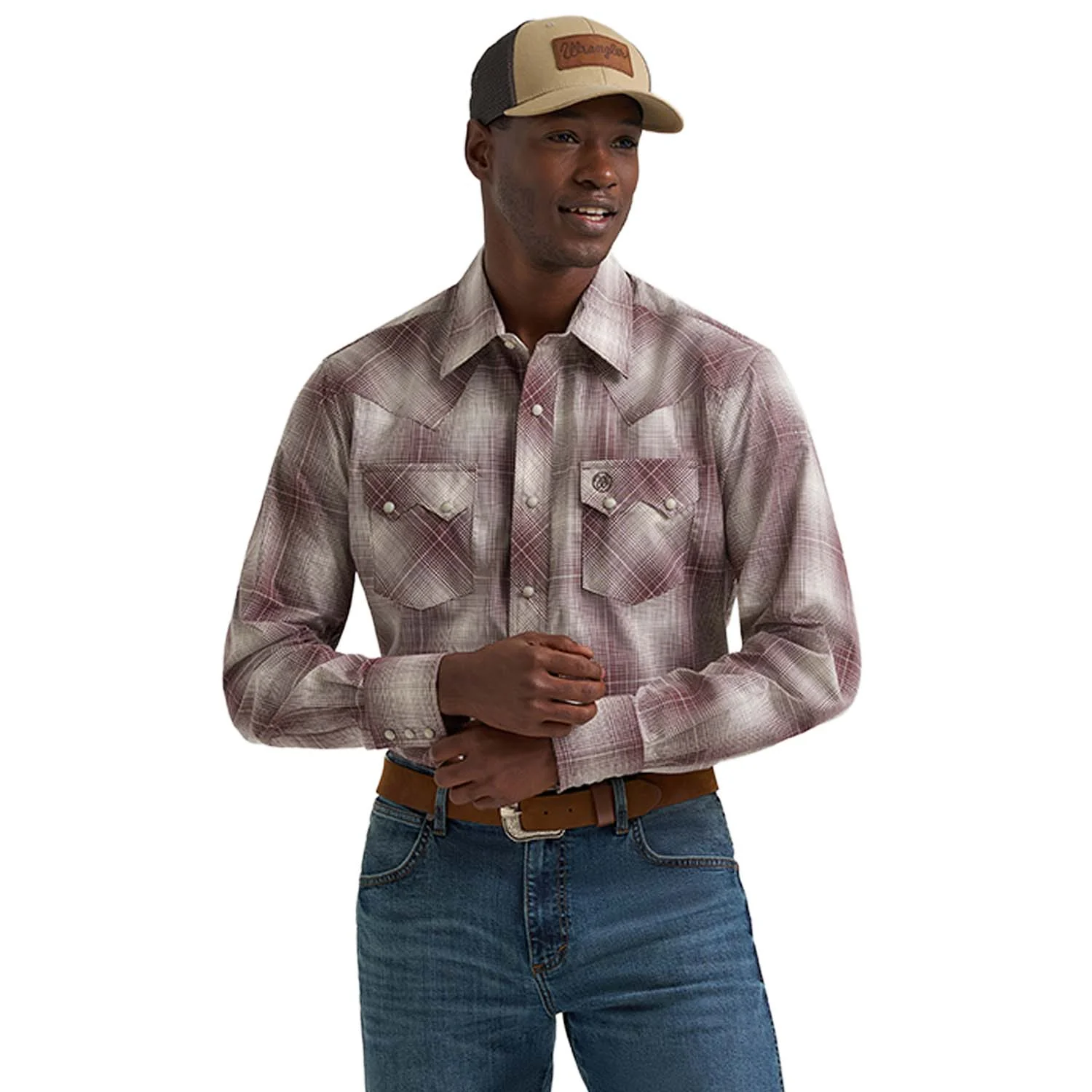 Wrangler Men's Wrangler Retro® Long Sleeve Sawtooth Snap Pocket Western Shirt