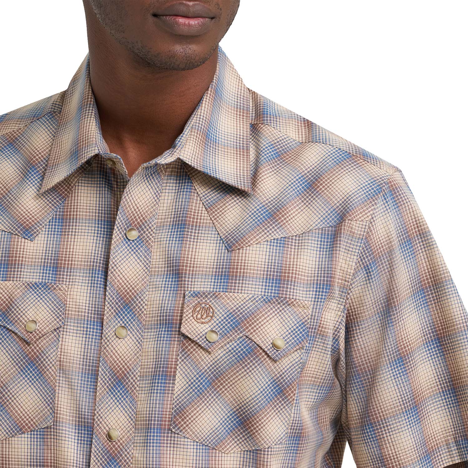 Wrangler Men's Wrangler Retro® Short Sleeve Sawtooth Pocket Western Snap Shirt - Image 3
