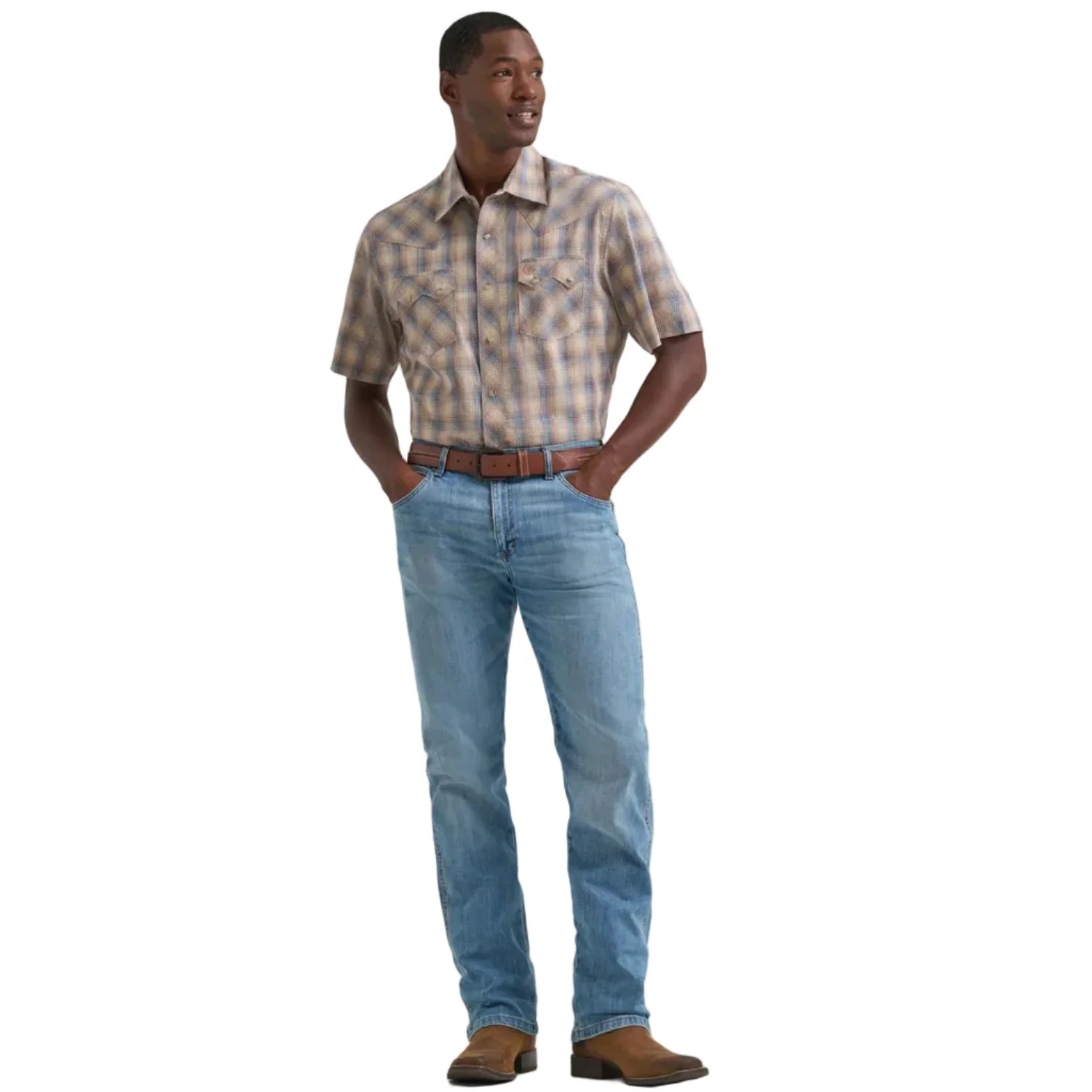 Wrangler Men's Wrangler Retro® Short Sleeve Sawtooth Pocket Western Snap Shirt - Image 4