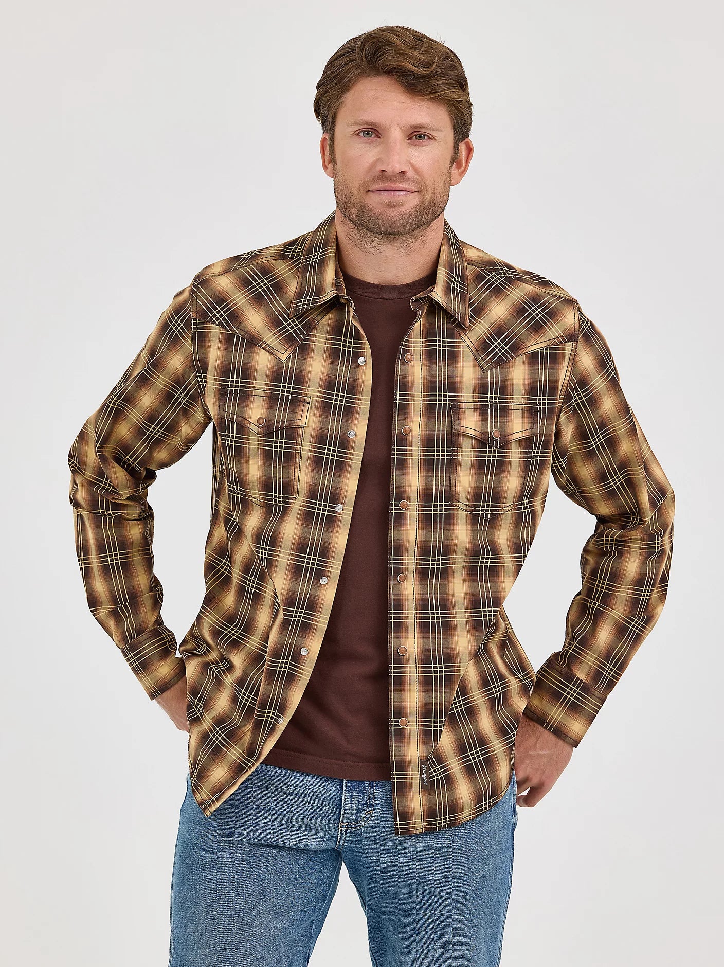 Wrangler Men's Retro® Premium Cotton Snap-Front Long Sleeve Work Shirt