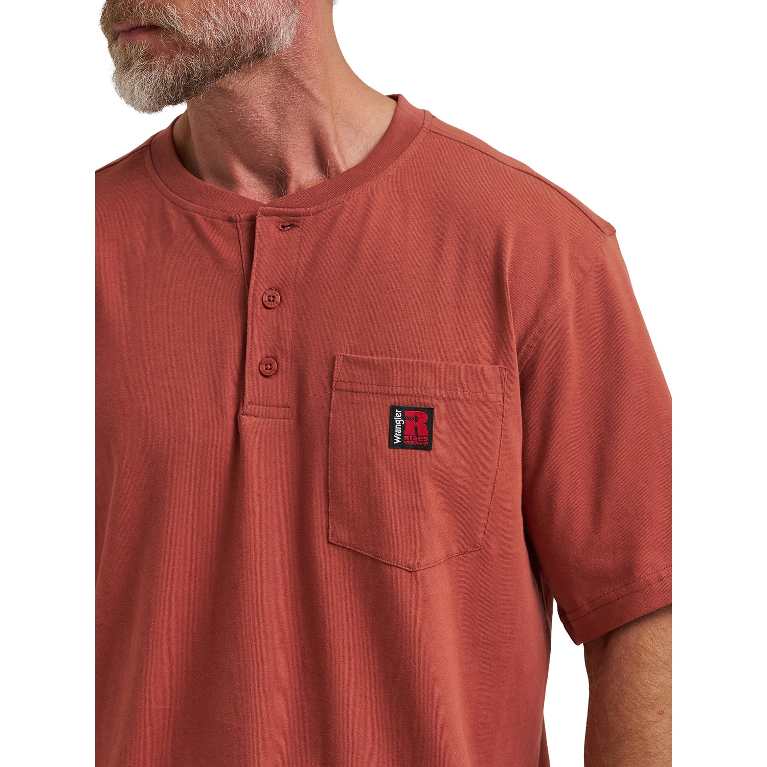 Wrangler Men's RIGGS Workwear® Short Sleeve Relaxed Henley - Image 3