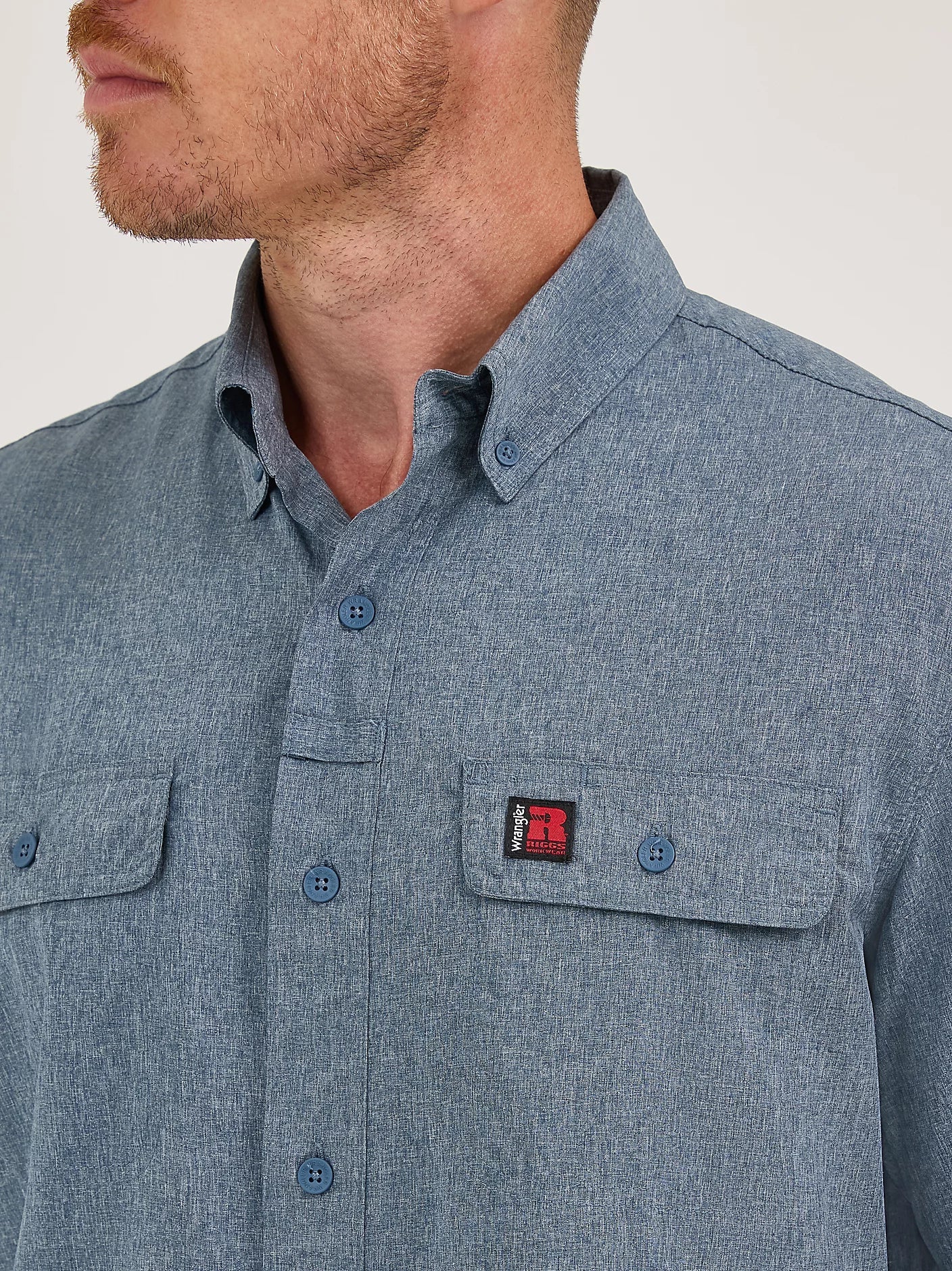 Wrangler RIGGS Men's Lightweight Vented Button-Down Short Sleeve Work Shirt - Image 2